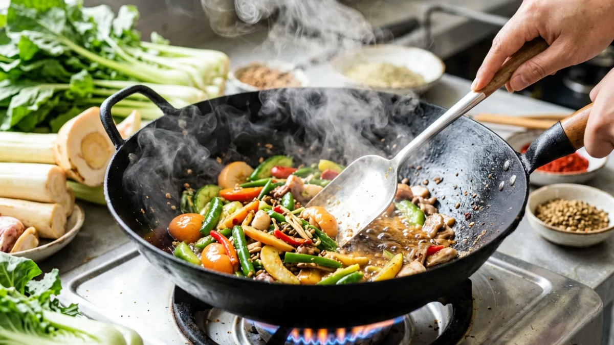 嫩草视频精选第五推荐：美食烹饪近景镜头，食材摆放精致，锅气与蒸汽清晰可见